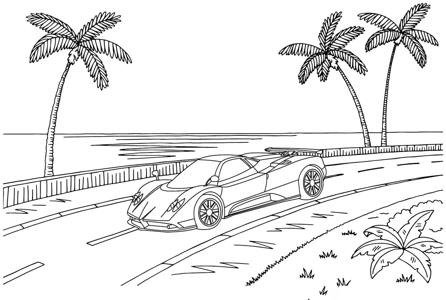 Maserati Pagani Zonda F32 2'yi çizin Boyama Sayfası