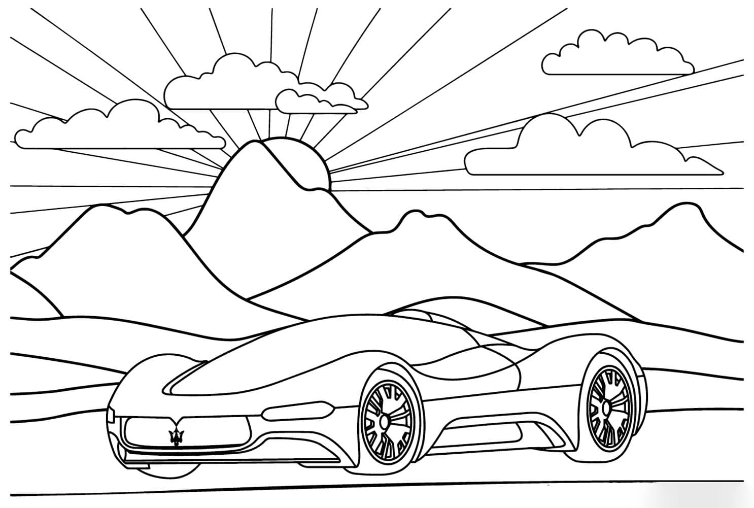 Maserati Pininfarina'yı çiz Boyama Sayfası