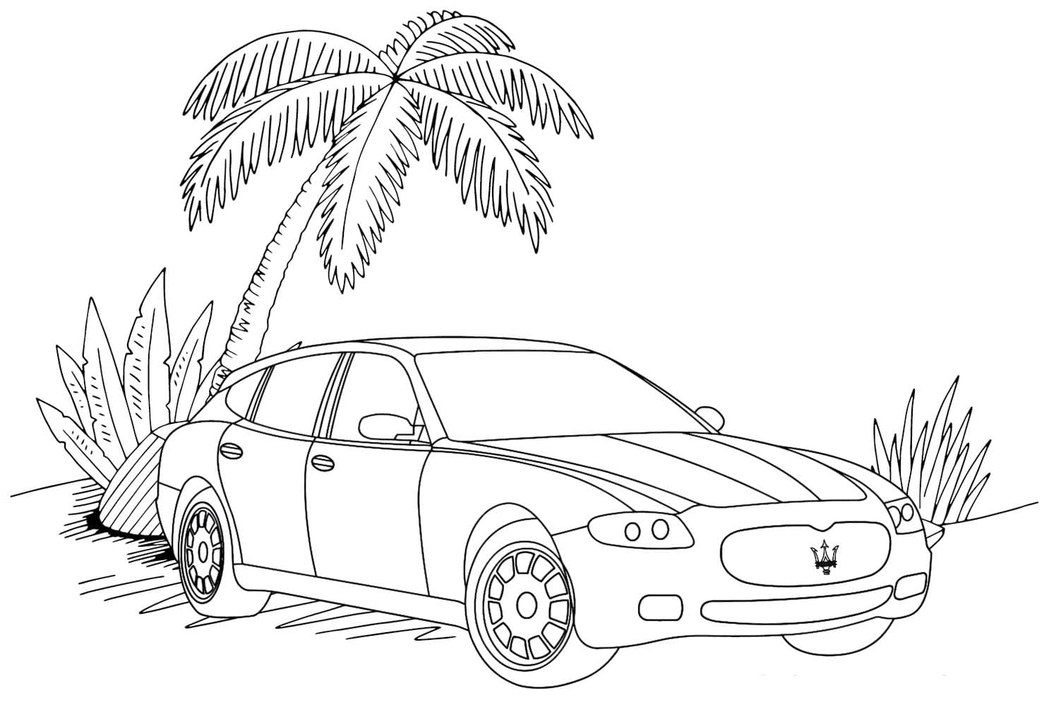 Maserati Quattroporte Bellagio'yu çizin Boyama Sayfası