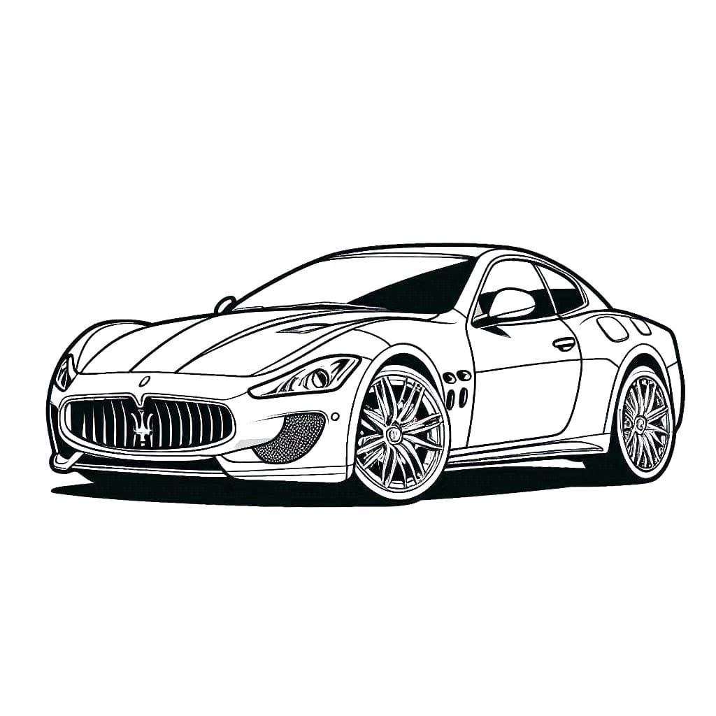 Maserati araba çizimi Boyama Sayfası