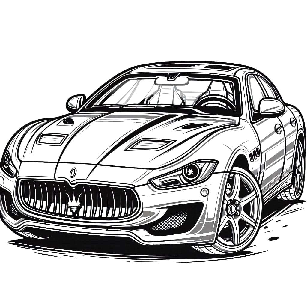 Maserati baskısını çiz Boyama Sayfası