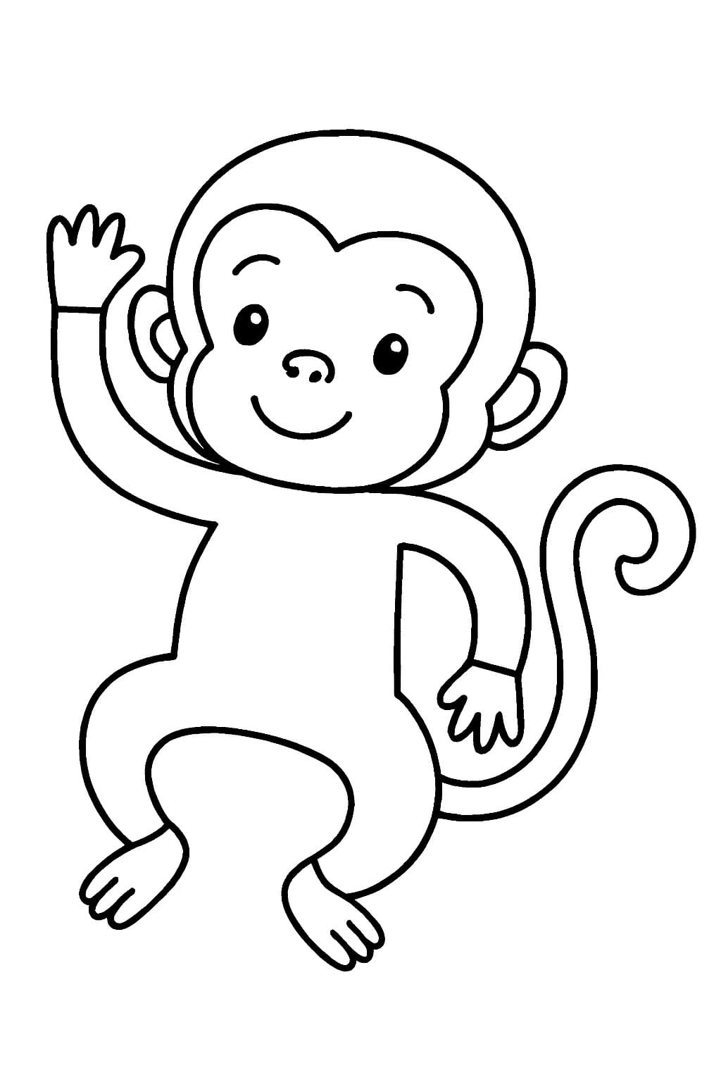 Maymun Çocuklar için ücretsiz yazdırılabilir Boyama Sayfası