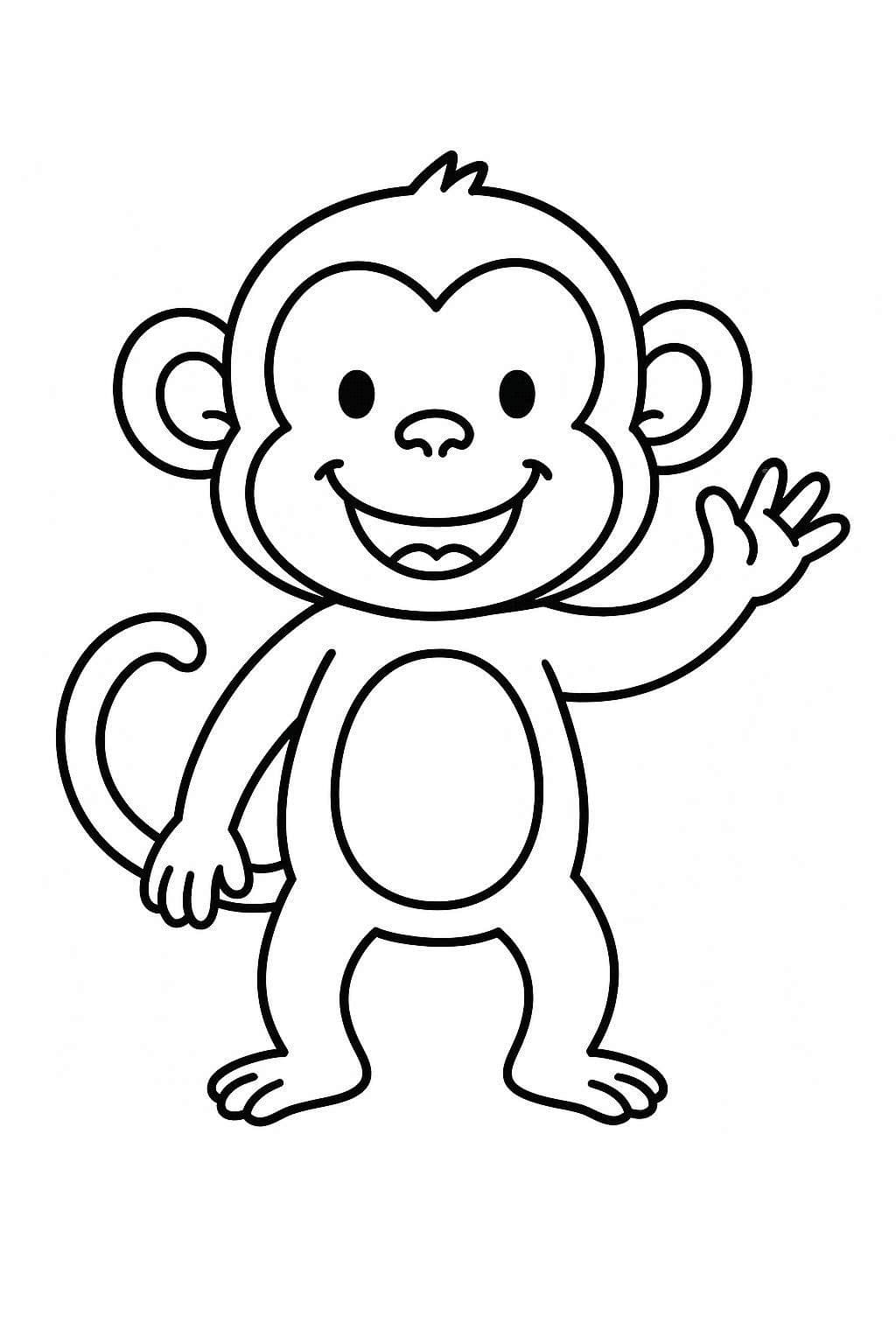 Maymun Çocuklar için ücretsiz Boyama Sayfası