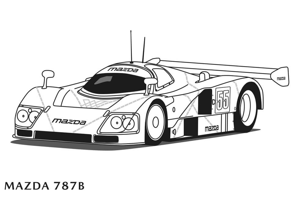 Mazda 787B Araba Çizimi Boyama Sayfası