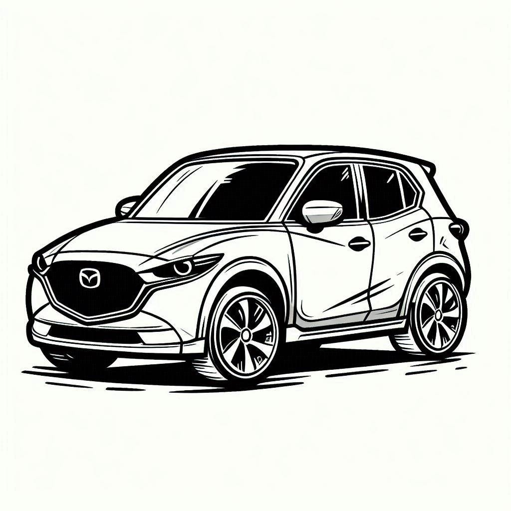 Mazda 7'i çiz Boyama Sayfası