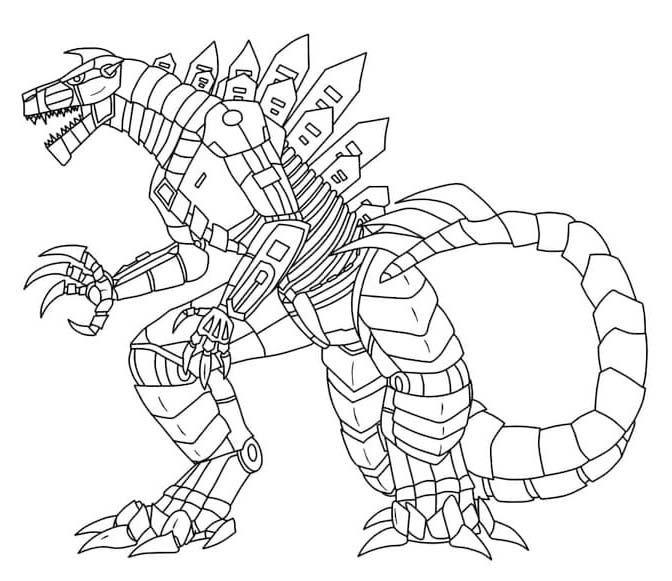 Mechagodzilla Çizim görüntüsü Boyama Sayfası