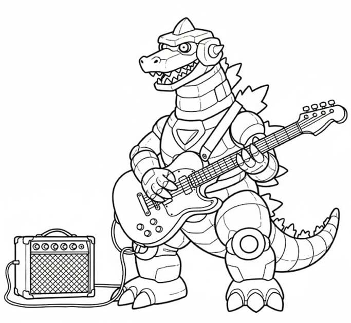 Mechagodzilla Çizim Boyama Sayfası