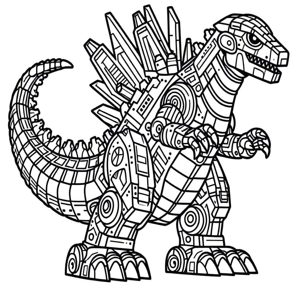 Mechagodzilla Ücretsiz Çiz Boyama Sayfası