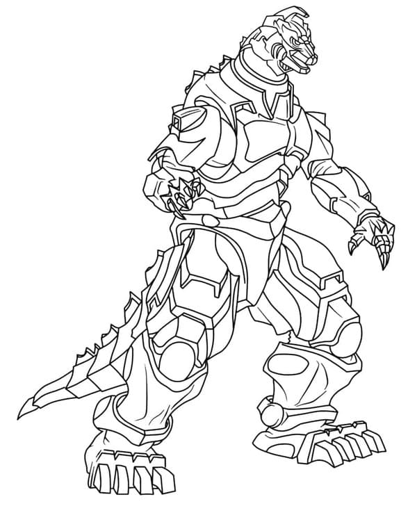 Mechagodzilla yazdırılabilir Boyama Sayfası