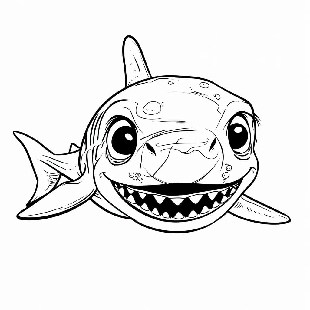 Megalodon 6'i çiz Boyama Sayfası