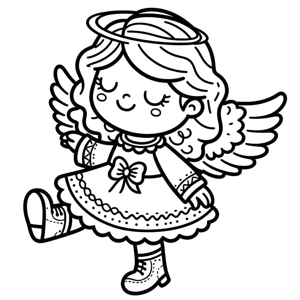 Melek Ücretsiz Boyama Sayfası