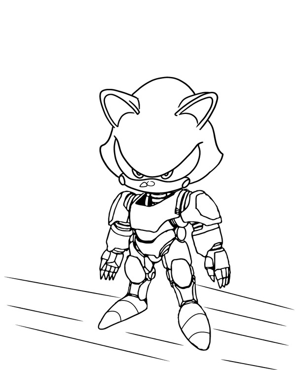 Metal Sonic 1'i çizin Boyama Sayfası