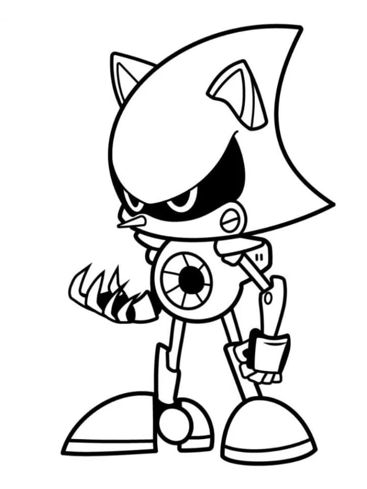 Metal Sonic 2'i çizin Boyama Sayfası