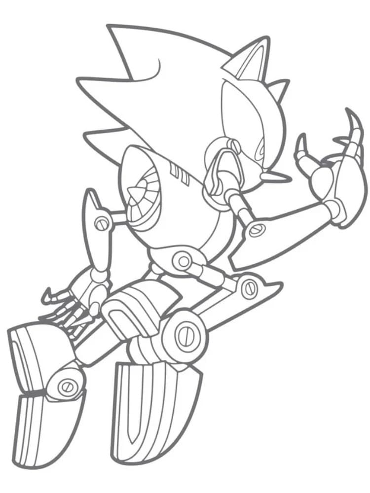 Metal Sonic 3'i çizin Boyama Sayfası