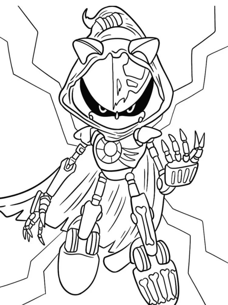Metal Sonic 4'i çizin Boyama Sayfası