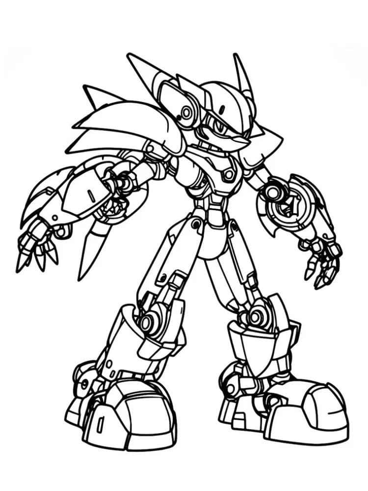 Metal Sonic 8'i çizin Boyama Sayfası