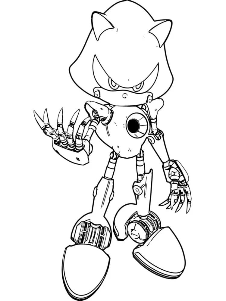 Metal Sonic Ücretsiz Çizim Boyama Sayfası