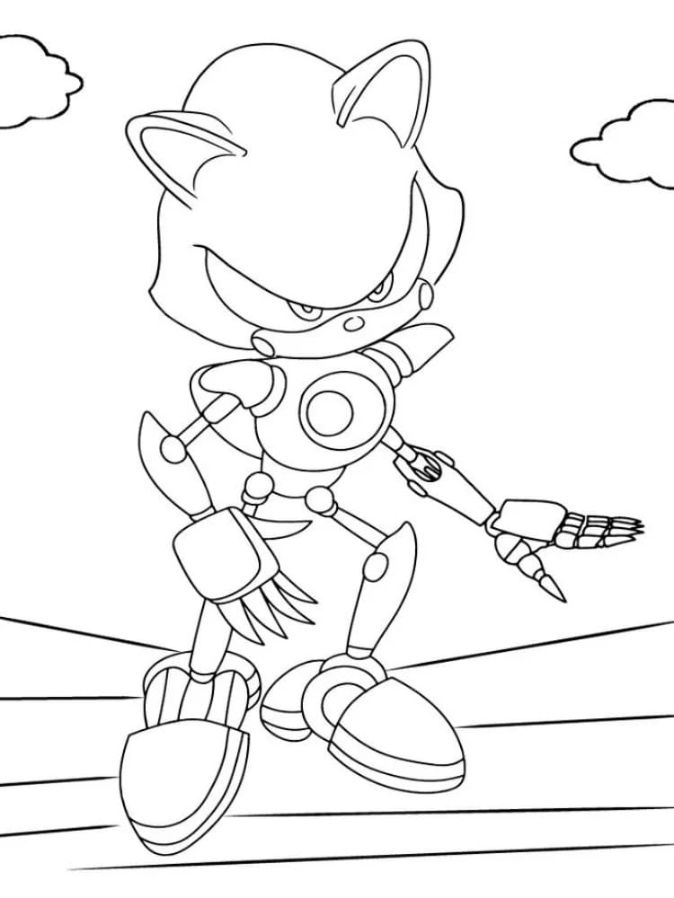 Metal Sonic baskısını çiz Boyama Sayfası