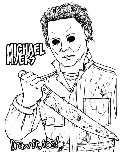Michael Myers resim Boyama Sayfası