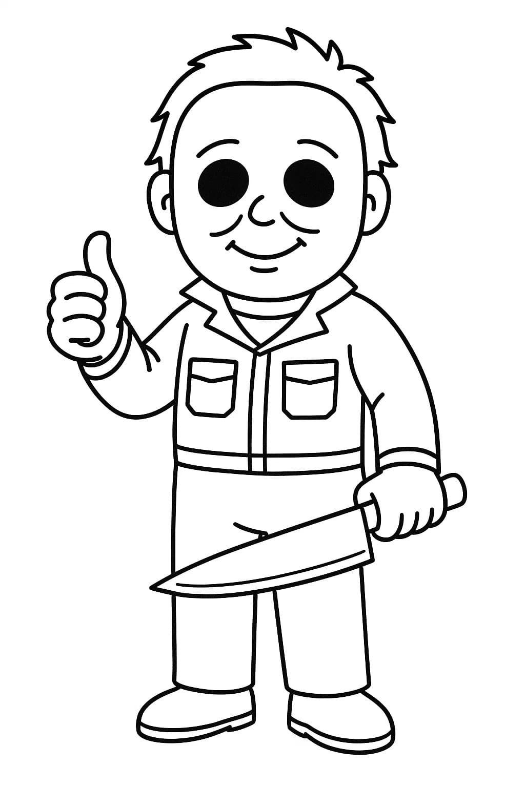 Michael Myers yazdırılabilir Çizmek Boyama Sayfası