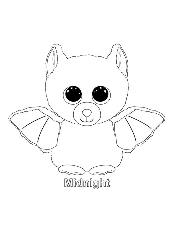 Midnight Yarasa Beanie Boos Çiz Boyama Sayfası