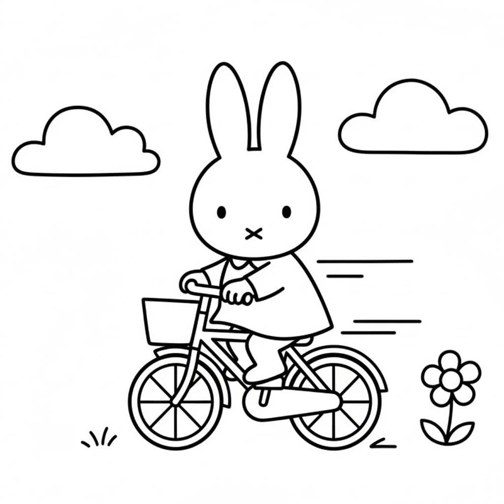 Miffy çocuklar için basit Boyama Sayfası