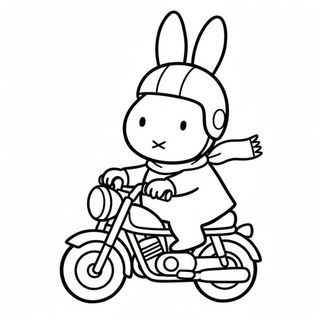 Miffy çocuklar için kolay Boyama Sayfası