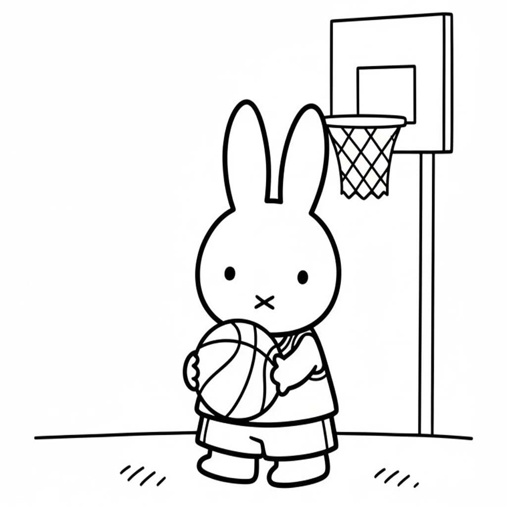 Miffy çocuklar için temel Boyama Sayfası