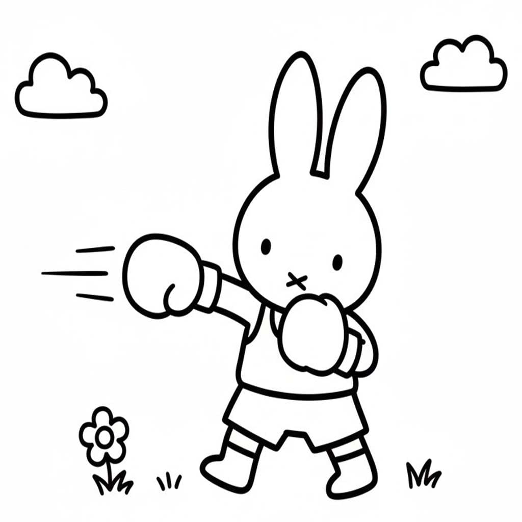 Miffy çocuklar için ücretsiz yazdırılabilir Boyama Sayfası