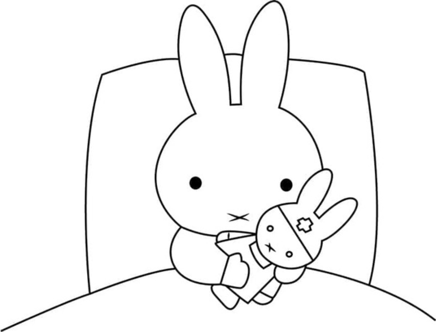 Miffy çocuklar için ücretsiz Boyama Sayfası