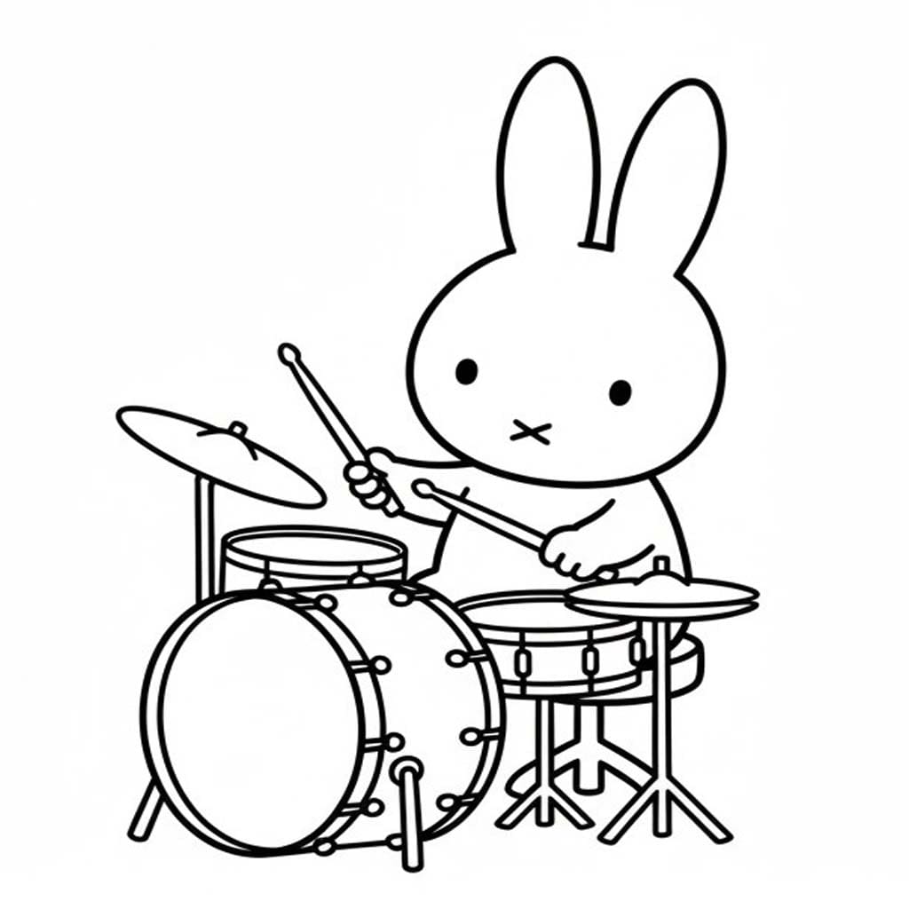 Miffy çocuklar için yazdırılabilir Boyama Sayfası