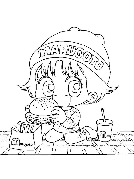 Miiko'yu mutlu çiz Boyama Sayfası