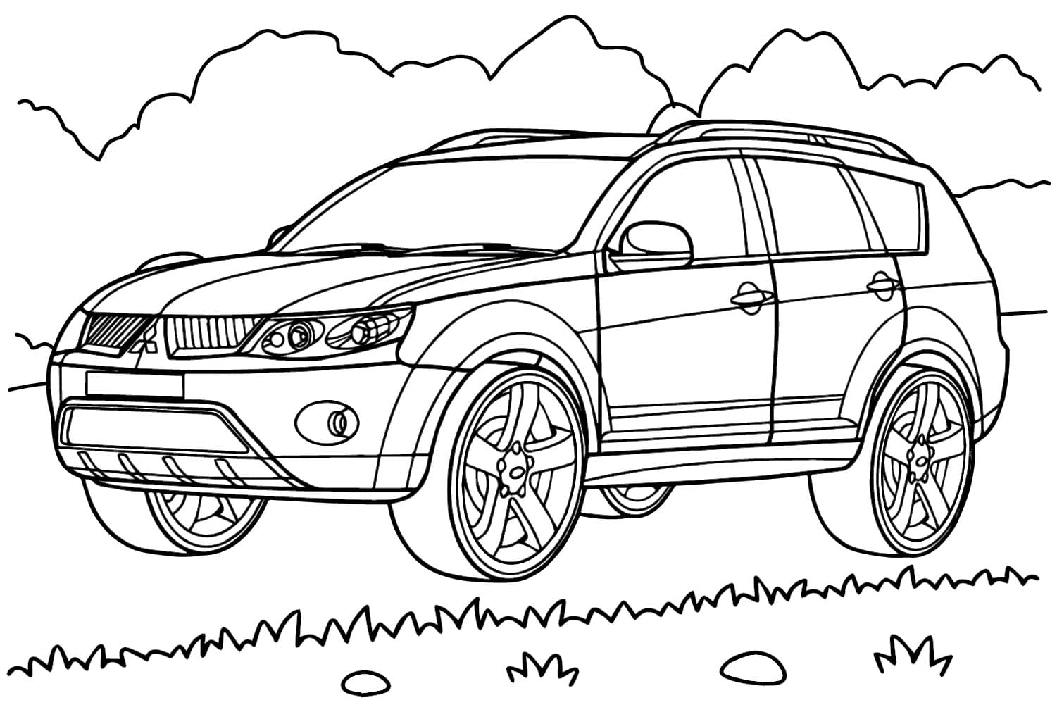 Mitsubishi çocuklar için kolay Boyama Sayfası