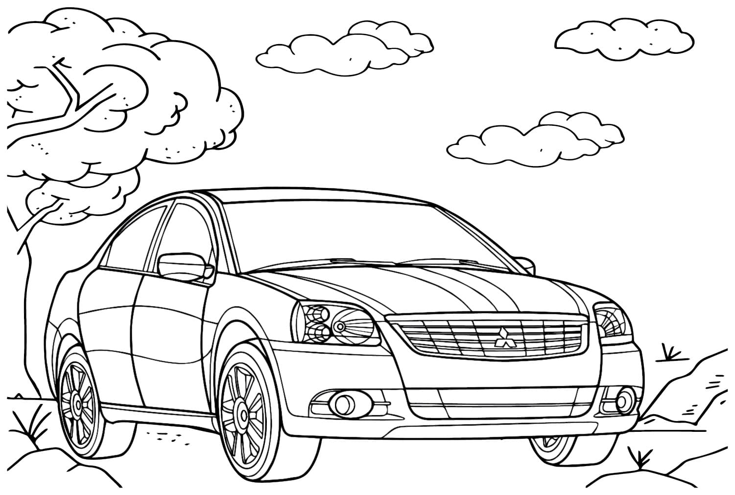 Mitsubishi çocuklar için Boyama Sayfası