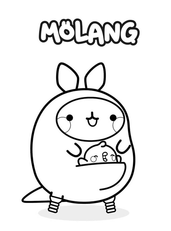 Molang taslağını çiz Boyama Sayfası