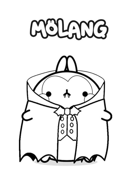 Molang'ı çok basit çizin Boyama Sayfası
