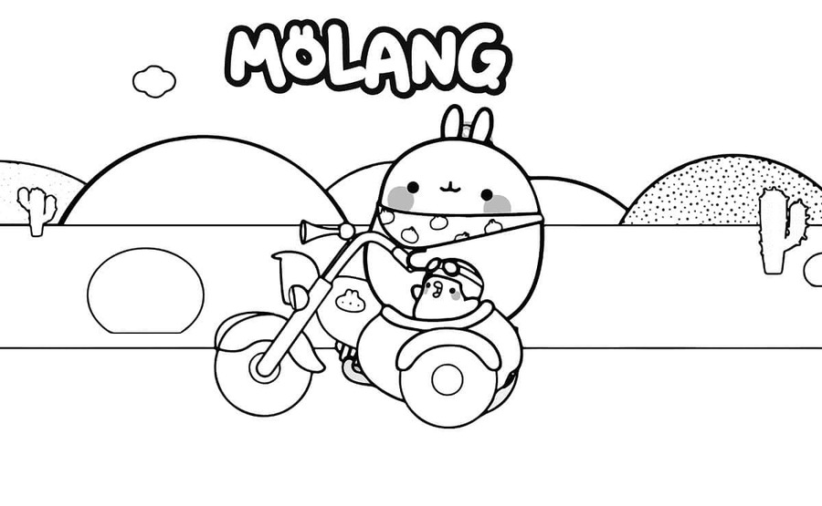 Molang'ı mutlu çiz Boyama Sayfası