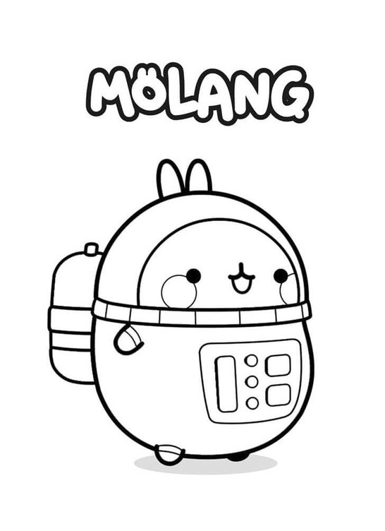 Molang'ı sevimli çiz Boyama Sayfası