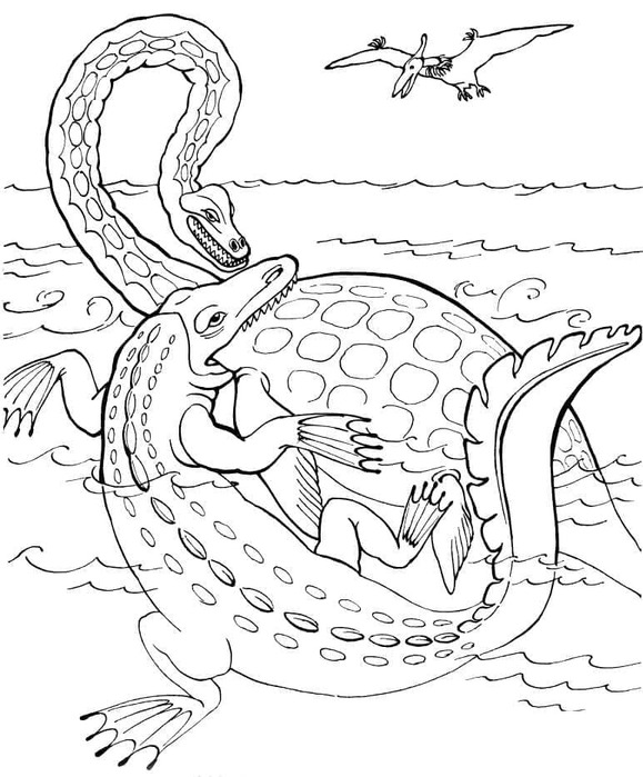 Mosasaurus Ücretsiz Çiz Boyama Sayfası
