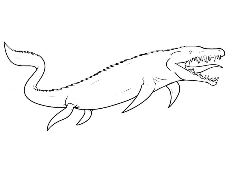 Mosasaurus Yazdırılabilir Çiz Boyama Sayfası