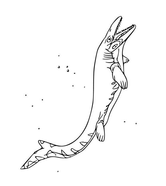 Mosasaurus kolay Çiz Boyama Sayfası