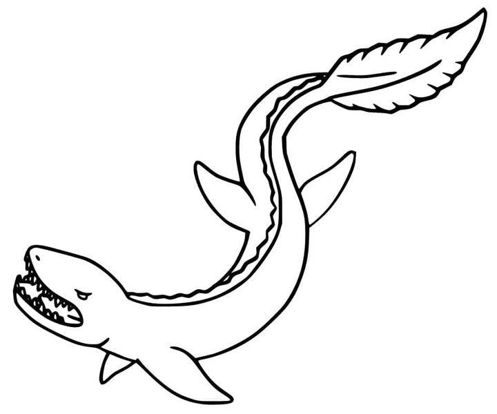 Mosasaurus ücretsiz yazdırılabilir Boyama Sayfası