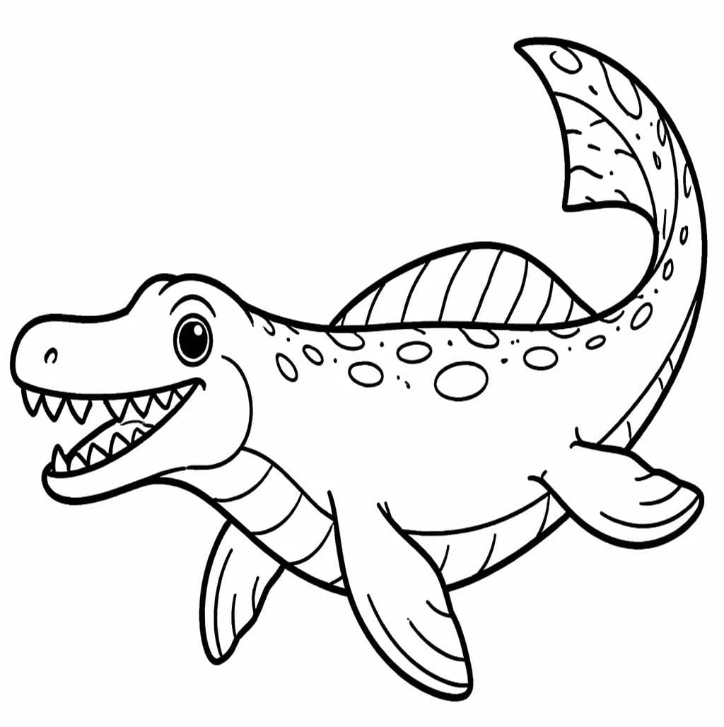Mosasaurus ücretsiz Boyama Sayfası