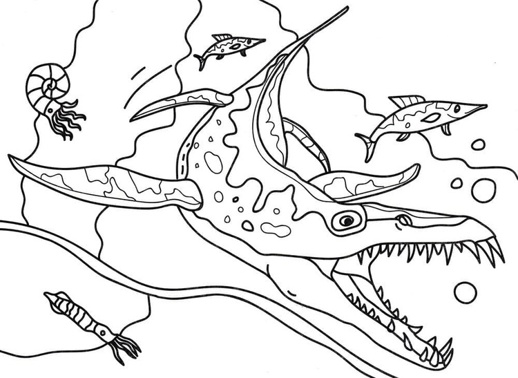 Mosasaurus yazdırılabilir Boyama Sayfası