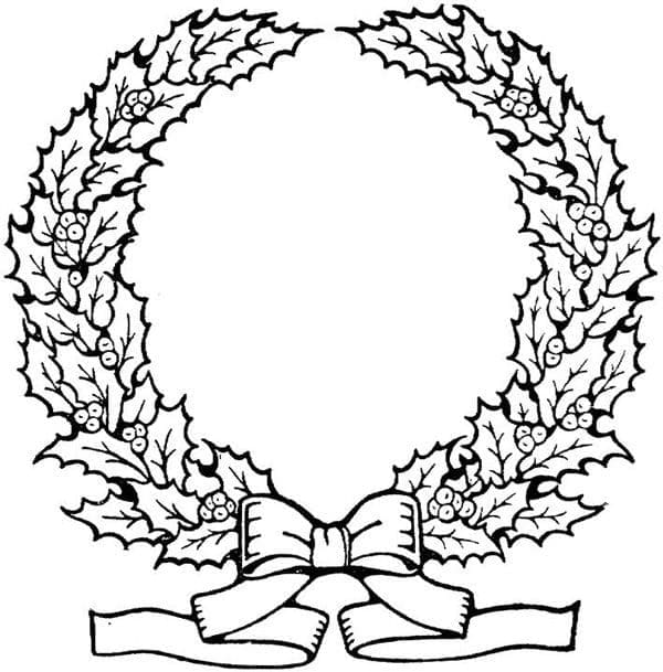 Mükemmel Noel Çelengi Boyama Sayfası