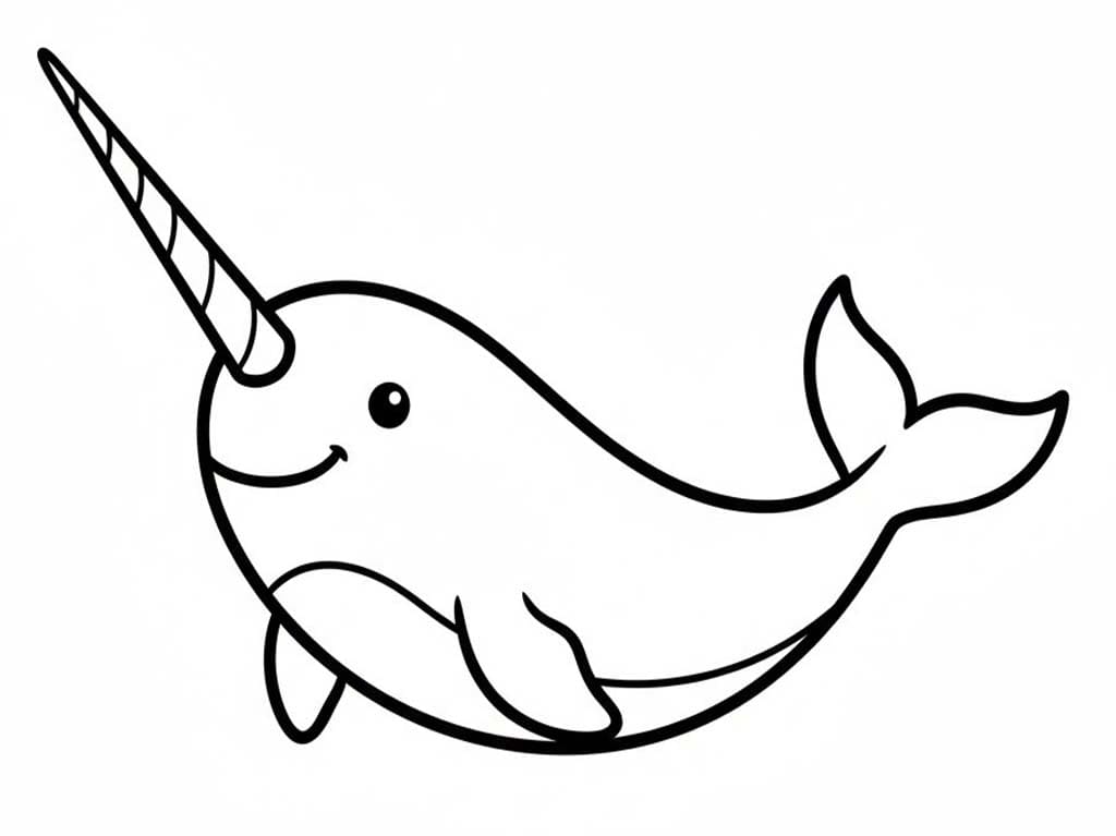 Narval ücretsiz yazdırılabilir Boyama Sayfası