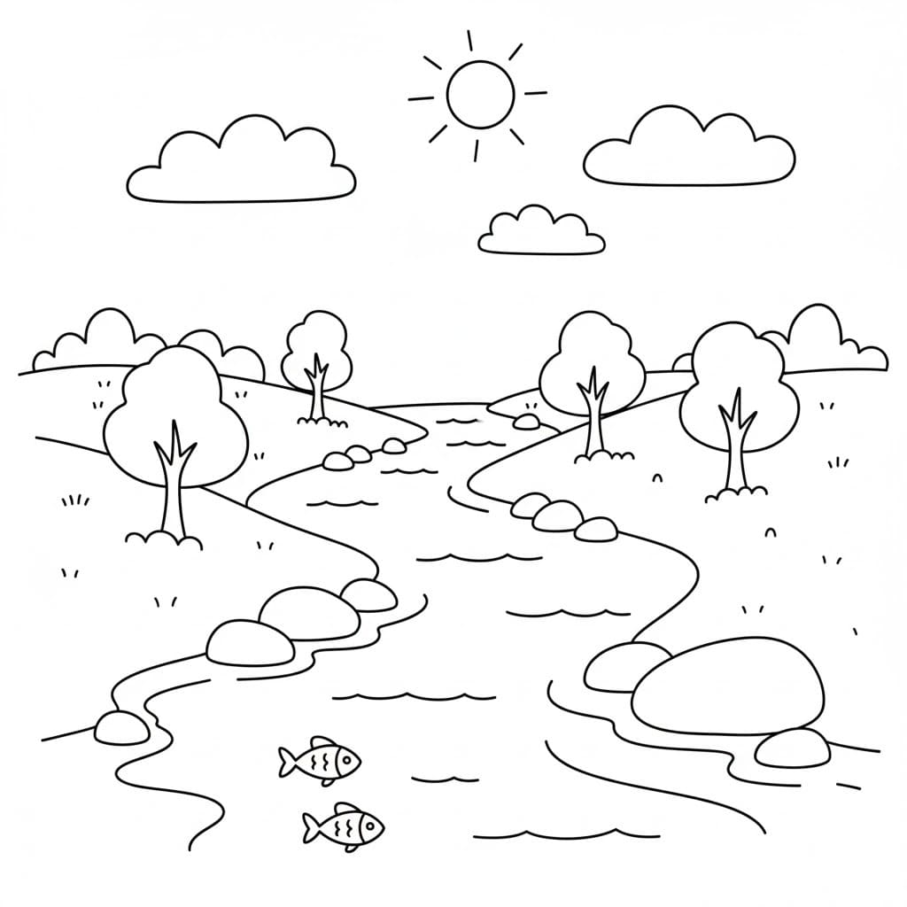 Nehir 3 Boyama Sayfası