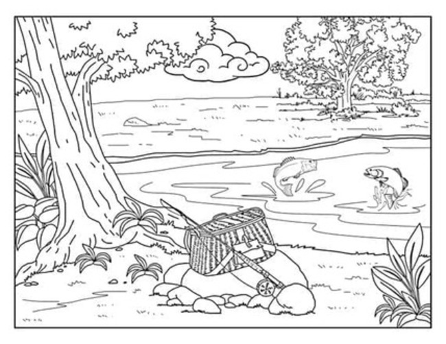 Nehir Görüntü Boyama Sayfası