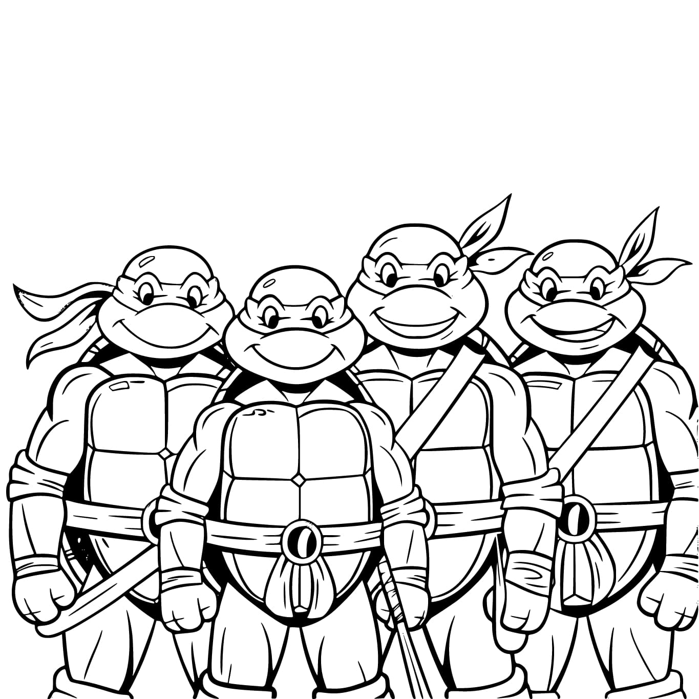 Ninja Kaplumbağalar Taslağı Boyama Sayfası