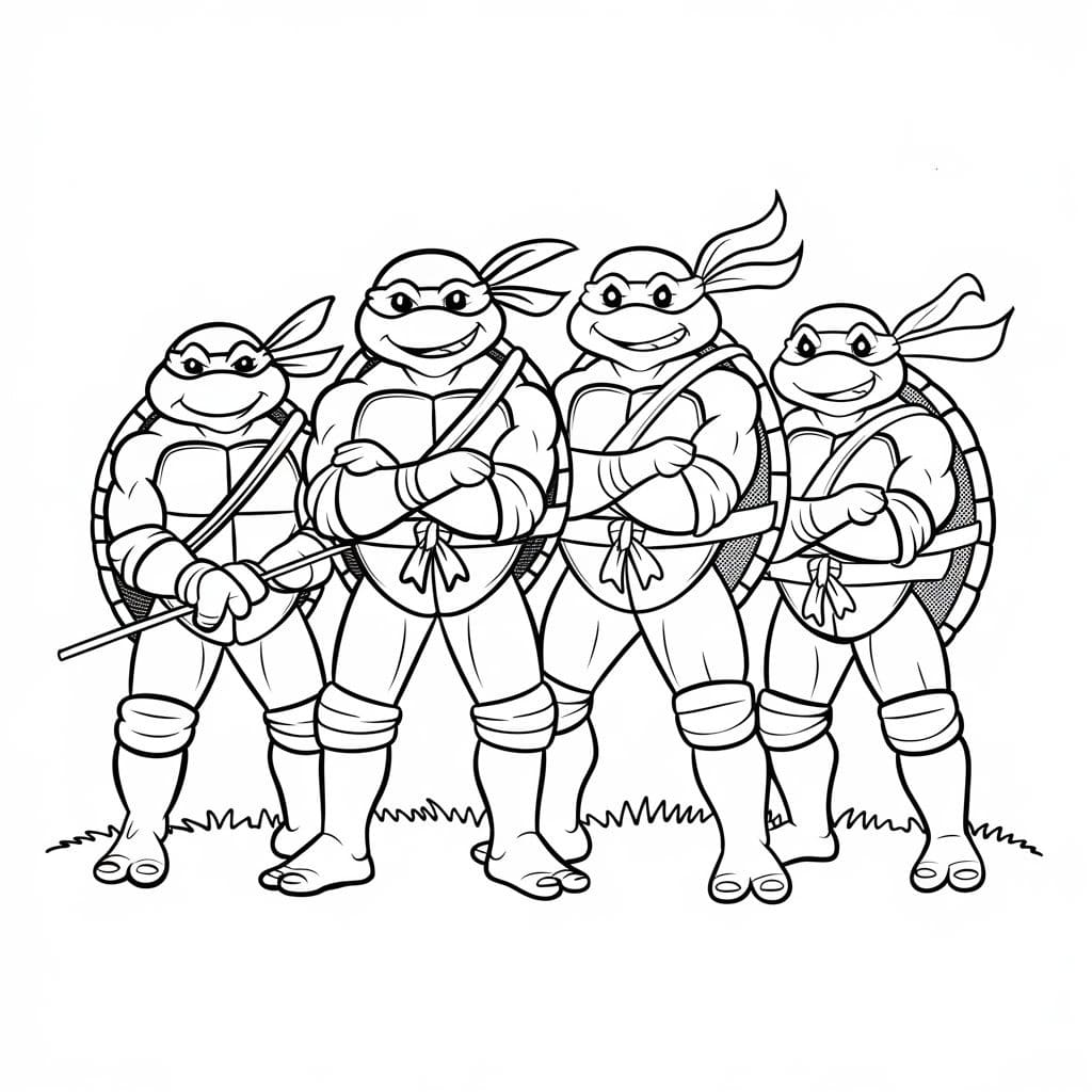 Ninja Kaplumbağalar Yazdırılabilir Boyama Sayfası